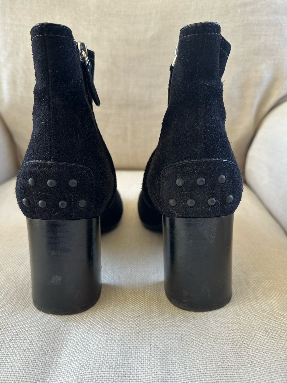 Tod's Gomma Tronchetto Suede Ankle Boots Booties Black  40.5 - Picture 13 of 15
